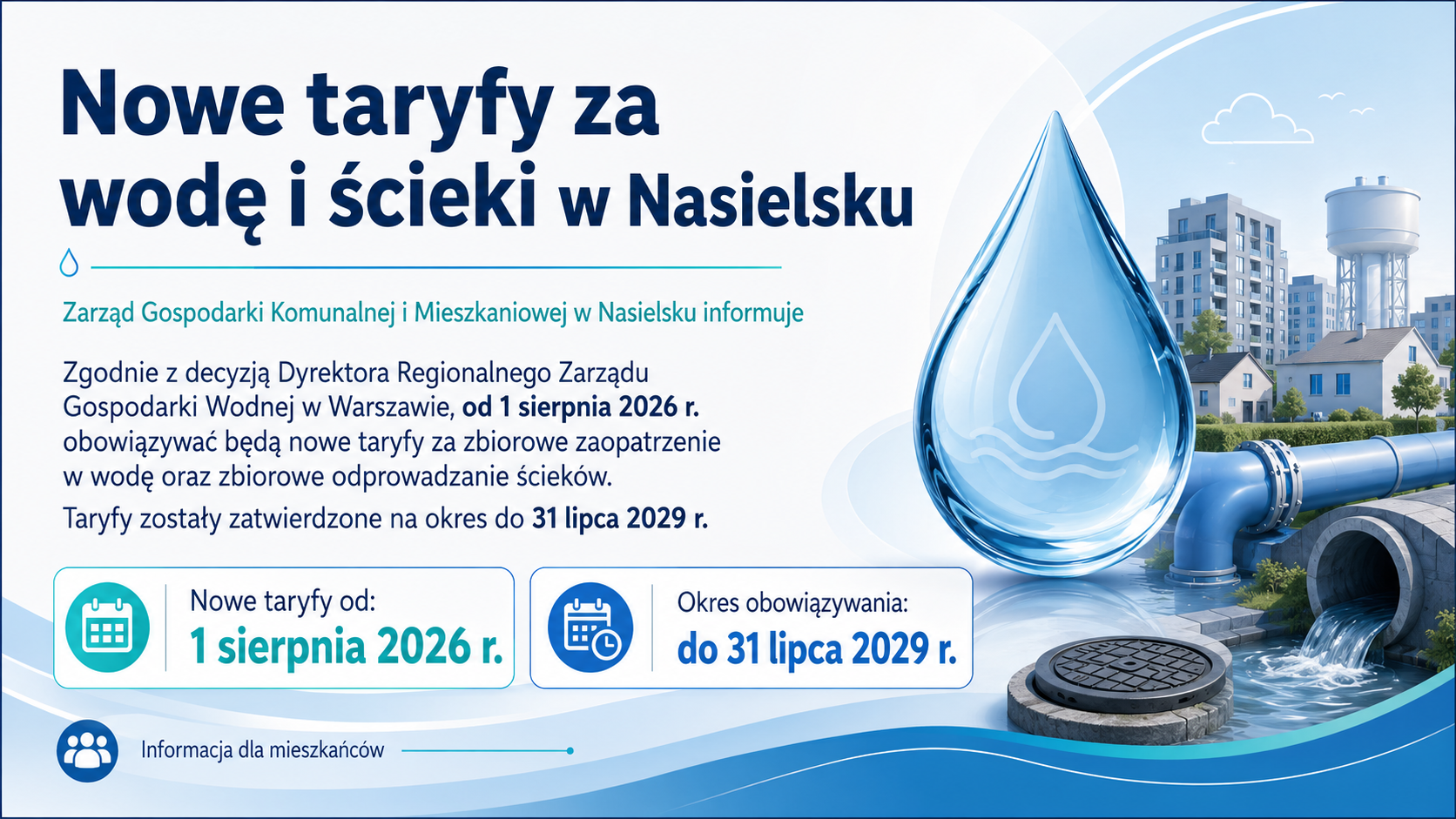 Nowe taryfy za wodę i ścieki w Nasielsku